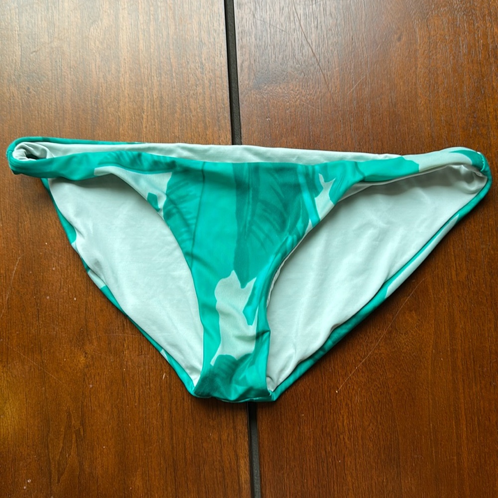 Vitamin A Green and Light Blue Reversible Bikini Bottom